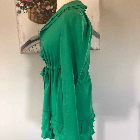 Jackets & Coats Womens Green Ruffle Tie Jacket Poshmark